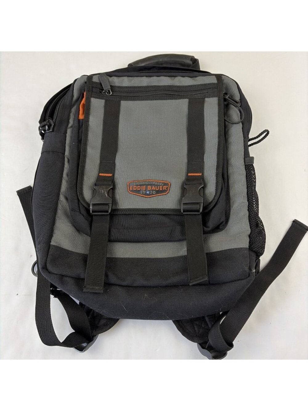 Eddie Bauer Expedition Ready 1920 Daypack Backpack Gray Black Hiking Vintage